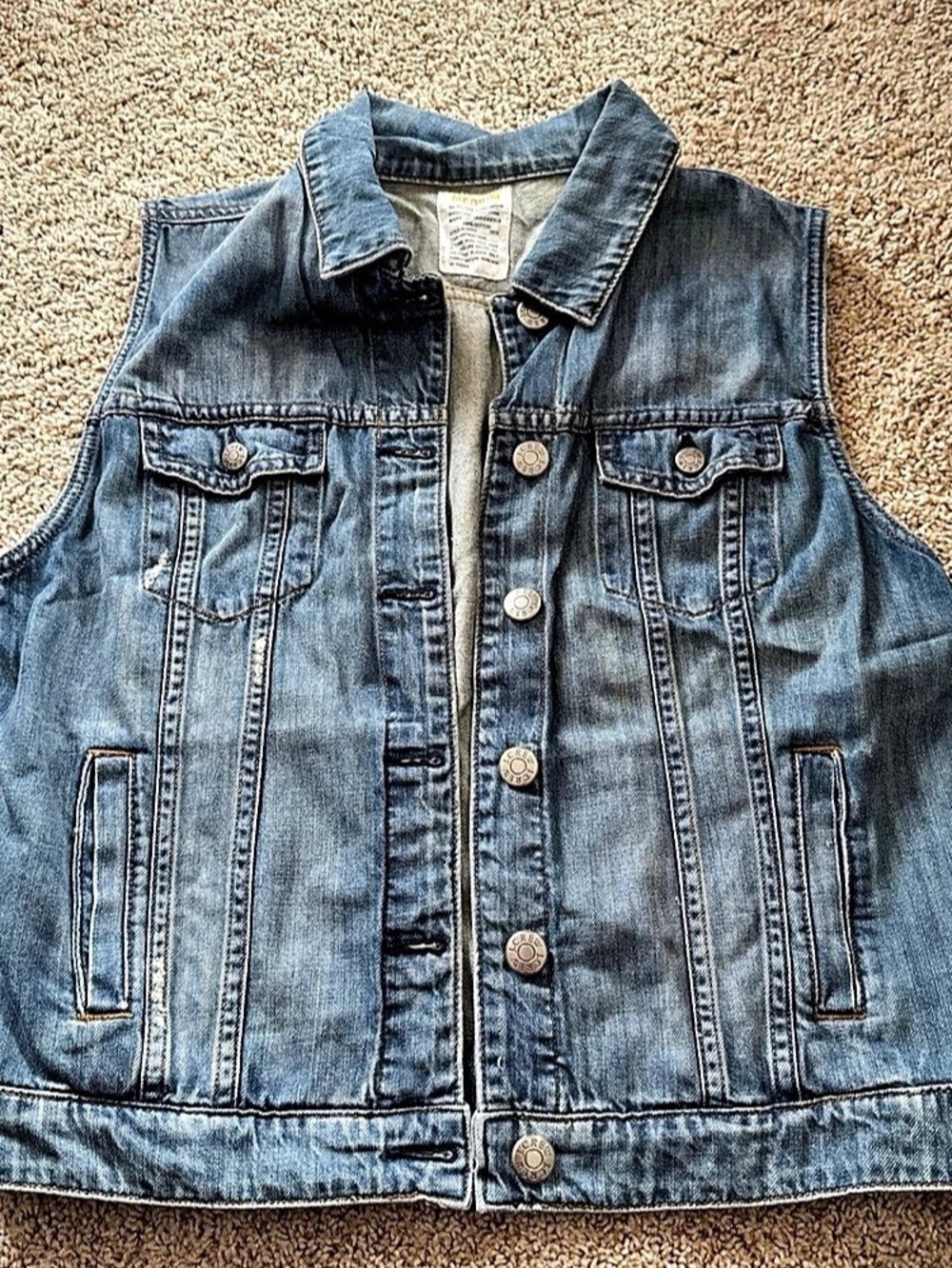 J.Crew Classic Denim Vest in Blue Women’s Medium